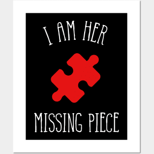 I Am Her Missing Piece I Am His Missing Piece Couple Matching Posters and Art